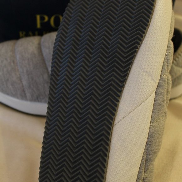 NIB POLO RALPH LAUREN MEN'S PUFFER SLIP ON FUR LINED SLIPPERS‎ GRAY - Picture 8 of 8